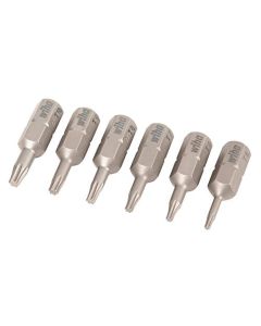 Wiha 6pc 1/4" Torx Insert Bit Set, inc: T5 to T10 x25mm bits