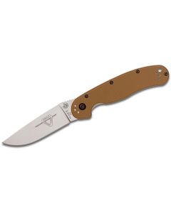 Ontario RAT Model II Folder, D2 Blade Steel, Coyote Brown Handles with satin blade ~ 8828CB