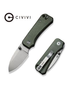 Civivi Baby Banter Nitro-V Stonewashed Blade, Green Micarta Handles