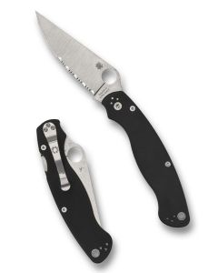Spyderco Military 2, Black G10 Scales, Part Serrated Edge Blade, Compression Lock ~ C36GPS2