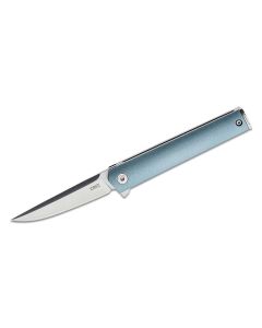 CRKT 7095 Richard Rogers CEO Compact Flipper, Satin Plain Blade, Blue GRN Handles