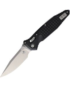 Microtech Socom Ram-Lok, M390MK Stonewashed Clip Point Blade, Black Frag Pattern Aluminium Handle (160RL-10FR)