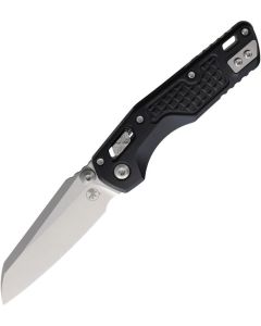Microtech MSI Mini Ram-Lok, Stonewash M390MK blade, Black Frag Pattern Aluminium Handle