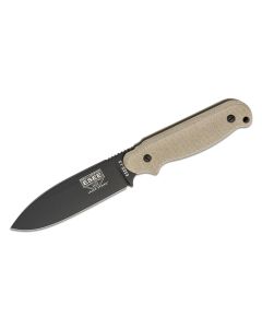 ESEE Knives ESEE-LS-P-E Laser Strike, Tan Micarta Handles, Black Blade, Black Sheath