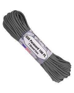 Atwood 550 Cord Paracord 100ft - Black Grey Diamond