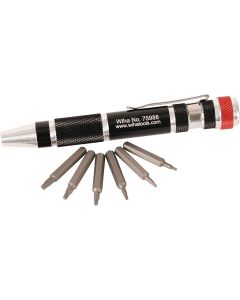 Wiha 7pc Pocket Clip Torx Micro Bit Set inc: T3 to T8 Bits