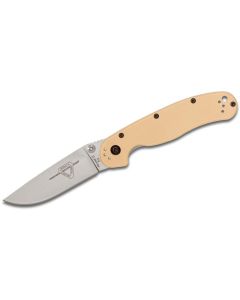 Ontario RAT Model II Folder, D2 Blade Steel, Desert Tan Handles with satin blade ~ 8828DT