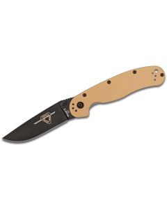 Ontario RAT Model II Folder, D2 Blade Steel, Desert Tan Handles with Black Blade ~ 8830DT