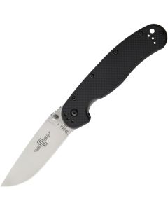 Ontario RAT Model I Folder D2 Blade Steel, Black Handles with Satin Blade ~ 8867