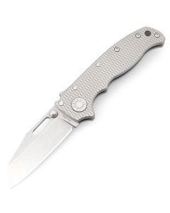 Demko Knives AD20.5 Shark Lock, Textured Titanium Handles, 20CV Shark Foot Blade