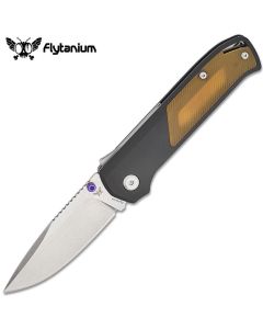Flytanium Arcade, Shark Lock, Black Aluminium Handle with Ultem Inlay, S35VN Blade Steel