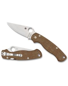 Spyderco Para Military 2 Micarta scales with Cru-wear blade steel ~ C81MPCW2 