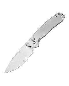 CJRB Pyrite, AR-RPM9 Blade steel, Titanium Handles, Button Lock ~ J1925-TI