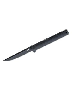 CRKT 7097K Richard Rogers CEO Gentleman's Flipper,  Black Plain Blade, Black GRN Handles