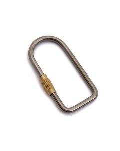 Flytanium Oval Flat Keyring Titanium w/ Brass Closure ~ FLY642