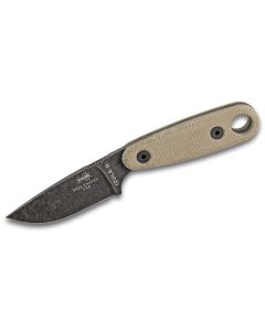 ESEE Knives IZULA-II-B-BO, Stonewashed Black Oxide Coating, Micarta Handles, Black Sheath