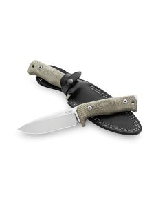 LionSteel T5, Green Micarta, Satin Finished Blade
