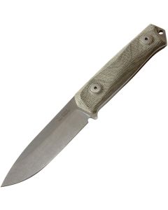 LionSteel B41 Bushcraft, Sleipner Blade Steel, Green Canvas Micarta Handles ~ CVG