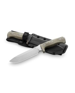 LionSteel M7 Fixed Blade, Green Micarta Handles, Sleipner Blade Steel