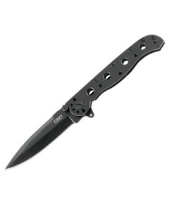 CRKT M16-01KS Carson Flipper Frame Lock, Black Plain Spear Point Blade, Stainless Steel Handles
