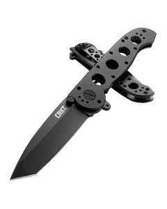 CRKT M16-04KS Carson Flipper Frame Lock, Black Tanto Blade, Black Stainless Steel Handles