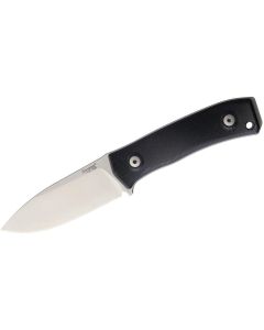 LionSteel M4 Bushcraft, M390 Blade Steel, Black G10 Handles, Leather Sheath ~ G10