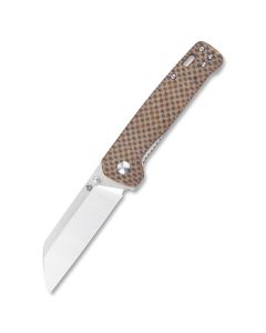 QSP Penguin, Brown texture Micarta Scales, D2 Sheepsfoot Blade Blade ~ QS130-A
