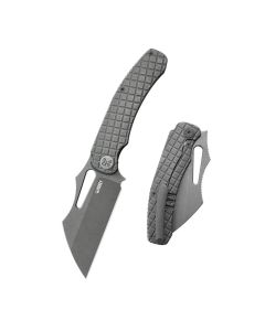 Kubey Sylow, Dark Titanium Handle, Stonewash 14C28N Blade - KU260C