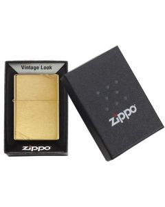 Zippo Vintage Brushed Brass with Slashes