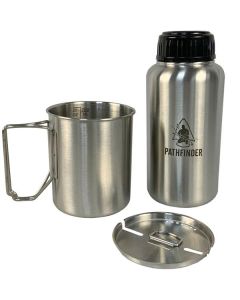 Pathfinder 32 oz Stainless Steel Water Bottle and Nesting Cup Set