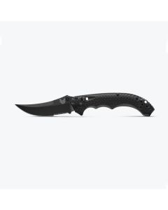Benchmade 865SBK Mini Bedlam Scimitar, Black G10 Scales, Part Serrated S90V Blade