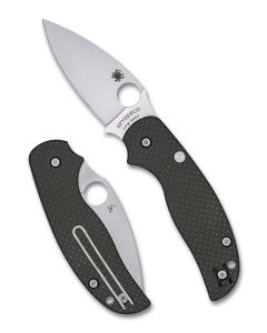 Spyderco Sage 6 Button Compression Lock, Carbon Fibre Scales, CPM S90V, Sprint Run ~ C123CFBCLS90VP