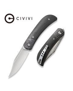 CIVIVI Knives Appalachian Drifter II, Front Flipper, Black Micarta & Carbon Fibre Handle, Nitro-V Blade Steel ~ C19010C-4