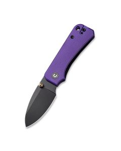 Civivi Baby Banter Nitro-V Stonewashed Black Blade, Purple G10 Handles