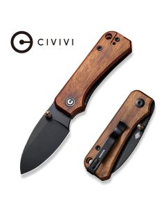 Civivi Baby Banter Nitro-V Stonewashed Black Blade, Cuibourtia Wood Handles
