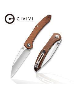 CIVIVI Knives Dylan Mallery Hadros, Wharncliffe Blade, Brown Micarta Handles ~ C20004-2