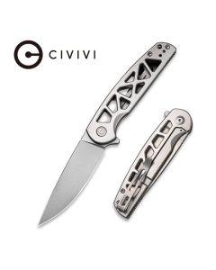 CIVIVI Knives Perf Flipper, Stainless Steel Handle, Nitro-V Blade ~ C20006-A