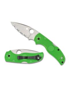 Spyderco Native 5 Salt Green LC200N Serrated edge ~ C41SGR5