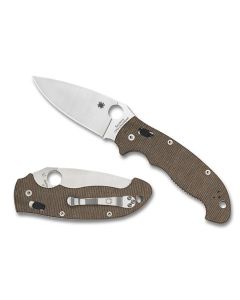 Spyderco Manix 2 XL, Brown Canvas Micarta, CPM CRU-WEAR ~ C95MPCW2 