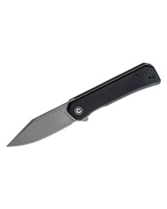 CIVIVI Knives Relic Flipper Knife 3.48" Nitro-V Stonewashed Clip Point Blade, Black G10 Handles ~ C20077B-1