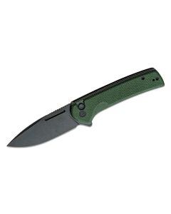  CIVIVI Knives Conspirator Flipper, Nitro-V Black Stonewashed Blade, Green Micarta Handles ~ C21006-2