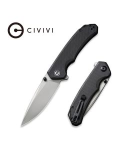 Civivi Brazen Flipper Knife - Black G10 Handle, Stonewashed 14C28N Blade ~ C2102C