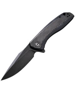 CIVIVI Knives C801I Baklash Flipper, Black G10 With Carbon Fiber Overlay