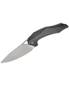 CIVIVI Knives C904C Plethiros Flipper, D2 Satin Blade, Black G10 Handles with Carbon Fibre Overlays