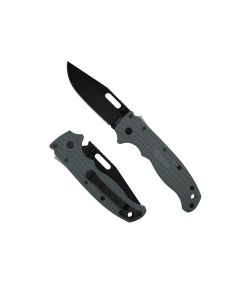 Demko Knives AD20.5 Shark Lock, Grey Grivory Handles, Black DLC D2 Clip Point Blade