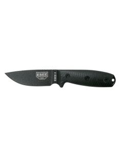 ESEE Knives ESEE-3PMB-001 Black Plain Edge, 3D Machined Black G10 Handles, Black Sheath