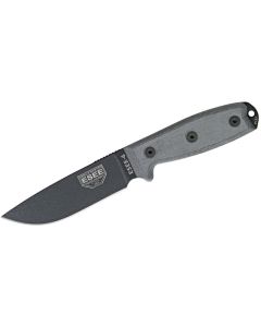 ESEE Knives ESEE-4P Black Blade, Micarta Handles, Tan Sheath