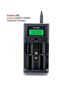Soshine Charger H2 LCD Universal Li-ion & NiMh Fast charge 1amp per bay