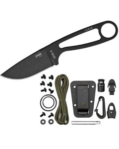 ESEE Knives IZULA-B-KIT, Black Blade, Black Sheath, with survival kit 