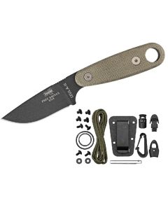 ESEE Knives IZULA-II-TG Tactical Gray Blade, Micarta Handles, Black Sheath with Kit